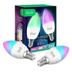 NOUS P4 Wielokolorowa Żarówka Szpic Smart WIFI Bulb RGB E14 2 szt