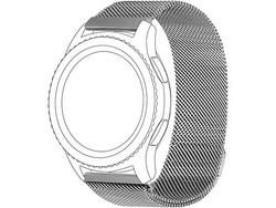 Pasek Topp Samsung/Huawei Watch Siateczka ze Stali Nierdzewnej Srebrny Szerokość Paska 22mm