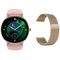 Zeblaze Damski Smartwatch Lily 2 Różowe Złoto AMOLED 2 Paski AoD Saturacja