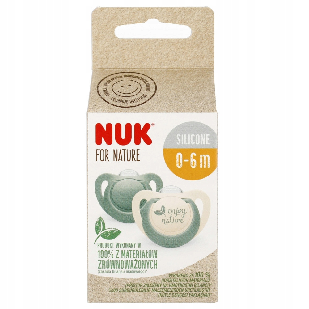 NUK Smoczek uspokajający silikonowy 0-6m For Nature zielony op.2 szt. pol_pl_NUK-Smoczek-uspokajajacy-silikonowy-0-6m-For-Nature-zielony-op-2-szt-16893_1
